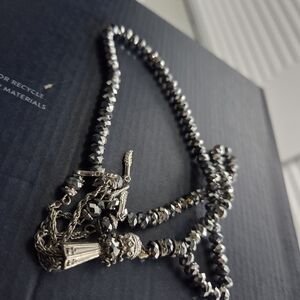 Elegant Silver Beaded Necklace